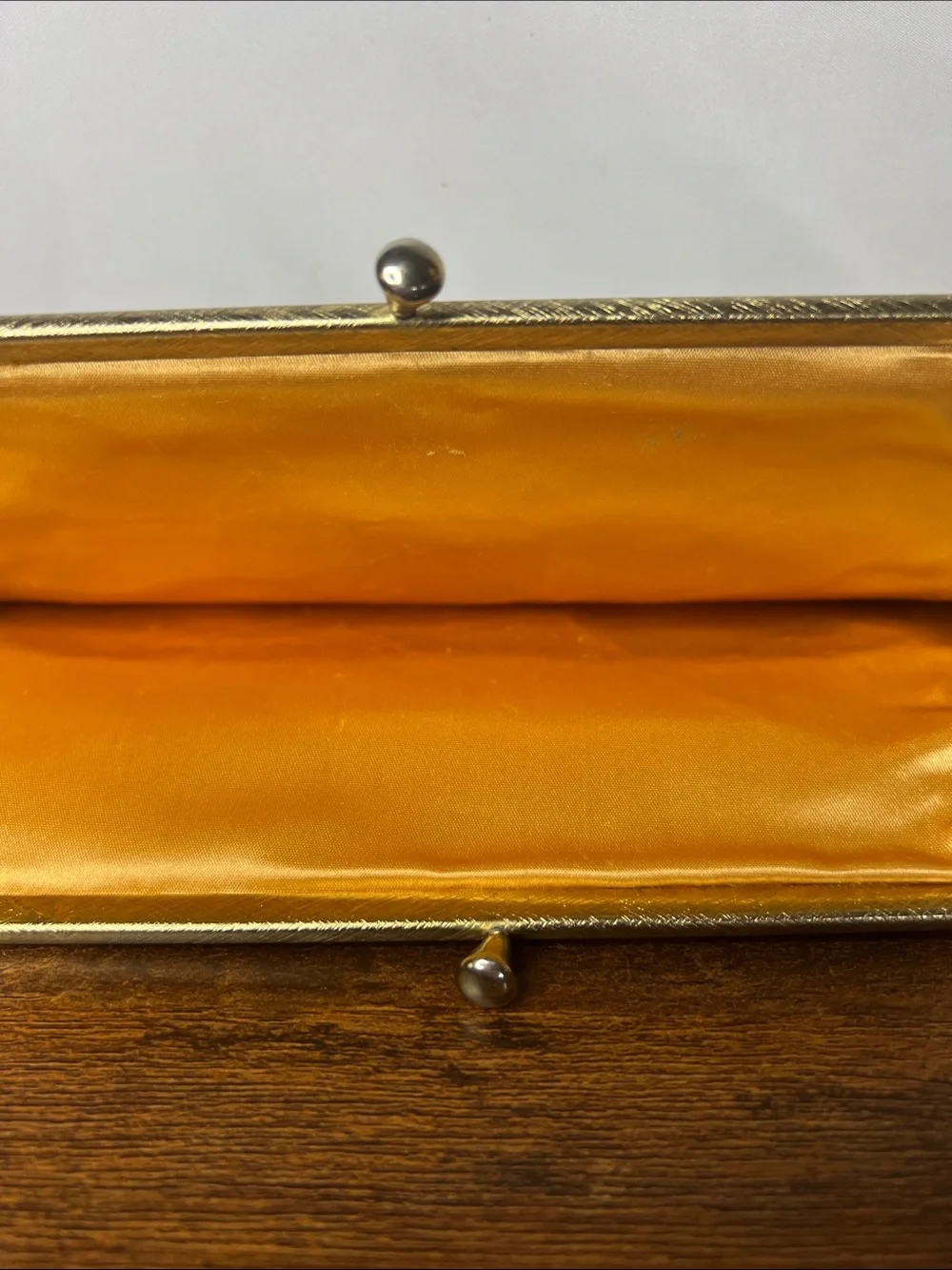 Vintage Black and Gold Scroll-Pattern Frame Clutch